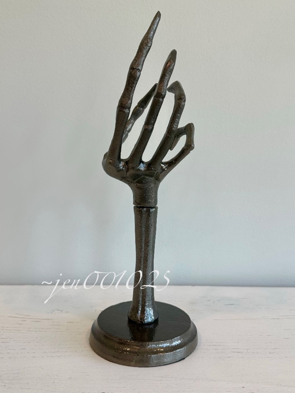 Skeleton Hand Adjustable Taper Candle Holder Aluminum Black - Threshold - Picture 6 of 13